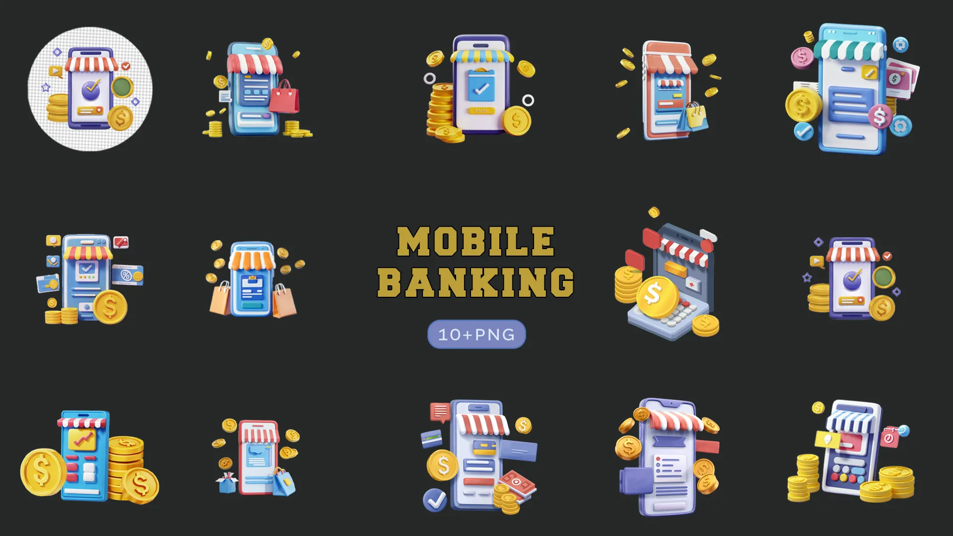 Innovative Mobile Banking Apps 3D Pack for Financial Tech image